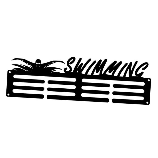 tamizeot Wall Mount Medal Hanger Display Rack Black for Lounge, Gymnaum with 3 Rows Style A Style C