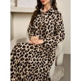 thumbnail image 3 of MORTTIC Women's Long Sleeve Leopard Maxi Dress, Elegant Ankle-Length Dress for Work or Daily Wear, 3 of 7