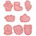 thumbnail image 1 of Toystoory 8 Uds. Moldes para galletas de cocina, Kit de moldes para galletas de dibujos animados de Navidad, molde para repujado de plástico Herramientas y accesorios para hornear, 1 of 6