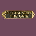 thumbnail image 2 of Garden Gate Sign Please Shut Gate Warning Courtesy Privacy Plaque - Brass - Exterior Signage Hardware and Decor w/Mounting Screws Renovators Supply, 2 of 7