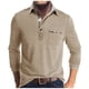 thumbnail image 1 of Blusa y camisa de manga larga con cuello vuelto para hombre, camisa de otoño invierno con botones y bolsillo, camisa de manga larga con cuello vuelto, camisa de poliéster para hombre, 1 of 6