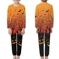 thumbnail image 2 of Renewold Breathable Pajamas for Boys and Girls 9T-10T Pjs Set Durable Long Tops & Pants,Halloween Day 2pcs O-neck Night Wear Indoor Life Outfits Bats Graphic Lounge Wear, 2 of 5