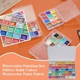thumbnail image 3 of EIRZNGXQ Metallic Watercolor Paint Set, Pearlescent Watercolor Paint, Glitter Watercolour Solid Paint Box, Portable Art Paints Kit for Beginners Drawing L6C6, 3 of 6