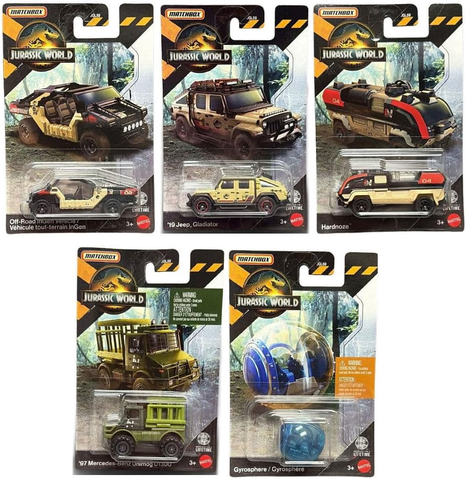 Matchbox Jurassic World Die-Cast Vehicle Collection, Set of 17, Ages 3+ JGL59-979C