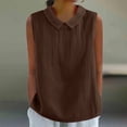 thumbnail image 2 of Linen Shirts For Women，Work Shirts Casual Business Casual Summer Tshirt Cotton Linen Collared Tank Tops Sleeveless Button Down Shirts Oversized Blouses, 2 of 5