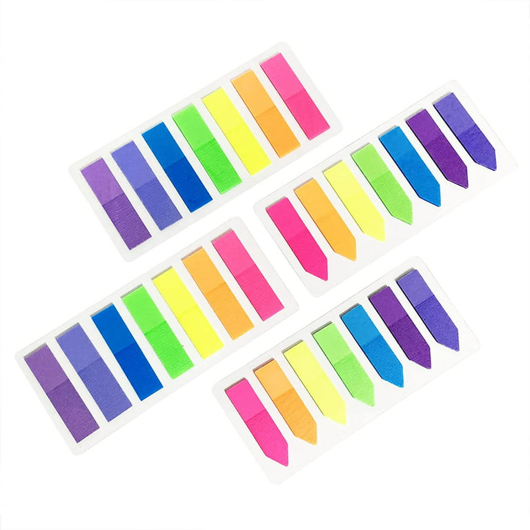Page Markers Colored Sticky Tabs 4 Sets, Translucent Flags for Page  Marking, Fluorescent Index Tab Stickers for Notebooks, Small Sticky Notes  Flags 7