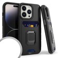 thumbnail image 1 of Kaleidio Case For iPhone 14 Pro Max (6.7") [Robust Hybrid] Protective Card Slot [Magnetic Ring Stand] Impact Cover [Black/Black], 1 of 2