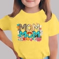 thumbnail image 2 of Zpanxa T-Shirts pour Tout-Petites Fille Imprimé Fête des Mères Col Rond Manches Courtes Haut Polyester Spandex 7-8 Ans, 2 of 5