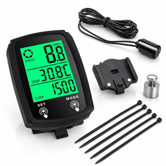 Bike Computer,Bicycle Speedometer,2.2" LCD Waterproof LCD Digital Cycle Bicycle Speedometer Odometer Stopwatch for Training,Hiking,Climbing,Riding,Multifunctional,Backlight