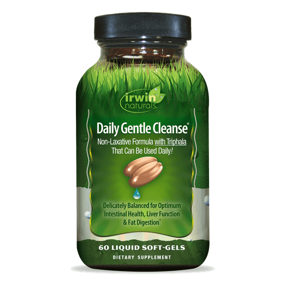 Irwin Naturals Daily Gentle Cleanse - Non-Laxative Formula with Triphala - 60 Liquid Soft-Gels