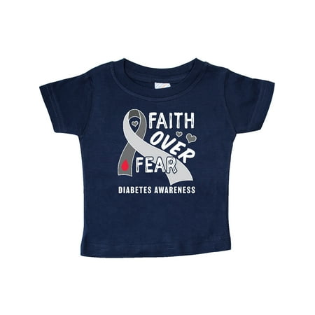 

Inktastic Diabetes Awareness Faith over Fear Gift Baby Boy or Baby Girl T-Shirt