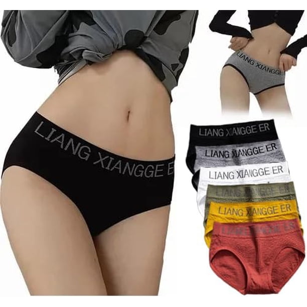 Paquete de 6 Bragas de Algodón para Mujer, Ropa Interior Mujer Elástica, Suave y Transpirable, Braga Mujer Algodon, Bragas para Femeninas, Levanta Las Caderas, Ideal para Deporte y Día a Día