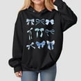 thumbnail image 2 of Mepaouo Girl's Bow Hoodie Long Sleeve Hooded Sweatshirts Cute Oversized Pullover Tops with Pocket Black 8-10 Years, 2 of 4