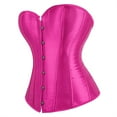 thumbnail image 2 of Women's Satin Corsets Top Plus Size Gothic Overbust Corset Lace up Vintage Bustier Corset Rose Size 3XL, 2 of 5