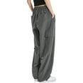 thumbnail image 4 of Sunloudy Pantalones cargo casuales para mujer, pantalones sueltos de moda de cintura baja elásticos de color sólido con bolsillos laterales Sunloudy  moda, 4 of 10