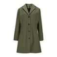 thumbnail image 5 of Plus Size Long Trench Coat with Notched Lapel Slim Fit Wool Blend Winter Overcoat for Women, 5 of 7