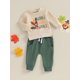 thumbnail image 2 of Conjunto de 2 piezas para bebé niño pequeño, sudadera, jersey y pantalones con estampado de pavo y gobble, ropa de Acción de Gracias, 2 of 6