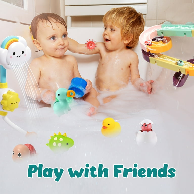 Baby Bath Toy Bathtub Toy with Shower and Floating Squirting Toys, Splicing  Slides, Fishing Game for Toddles and Babies 
