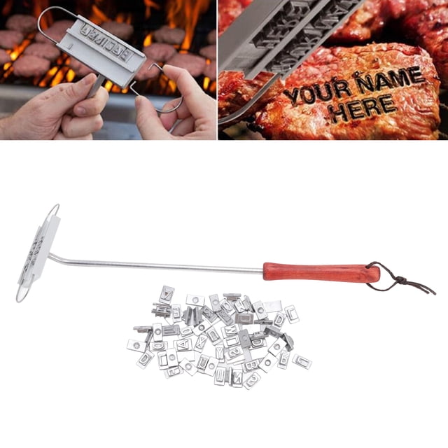 Branding Iron, Portable Funny BBQ Meat Branding Iron Lightweight English Letters For Meat For Grilling