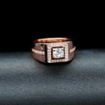 thumbnail image 4 of Uloveido 8mm Square Wedding Engagement Band for Men Round CZ Promise Rings Rose Gold Plated (Rose Gold, Size 6) KR201, 4 of 7