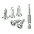 thumbnail image 1 of #8 x 1/2" Tornillo de seguridad Torx, paquete de 50, tornillos de cabeza de botón, tornillos autorroscantes, acero inoxidable 304, con broca T20, 1 of 6