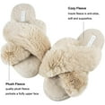 thumbnail image 2 of Chaussons en Polaire Douce à Bande Croisée pour Femmes Intérieur Ou Extérieur, 2 of 4