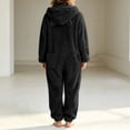 thumbnail image 7 of JOANKDMI Girls Fuzzy Fleece Size 7-8 Onesie Pajamas with Cute Ears Hood and Pockets Zipper One Piece Jumpsuit Warm Fluffy Sleepwear for Winter Lounge Homewear, 7 of 7