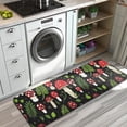 thumbnail image 3 of Red Mushroom Leaf Black Pattern Kitchen Rug Mat,Kitchen Runner Rugs Non Skid Washable,Decorative Kitchen Floor Mats for Kitchen,Sink,Laundry,17"x47.2", 3 of 7