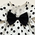 thumbnail image 6 of Teylalorva Girls Short Sleeve Dress, Cotton Ruffles Polka Dots Summer Cute Bow Casual A-Line Midi Dress Black 3-6Months, 6 of 8