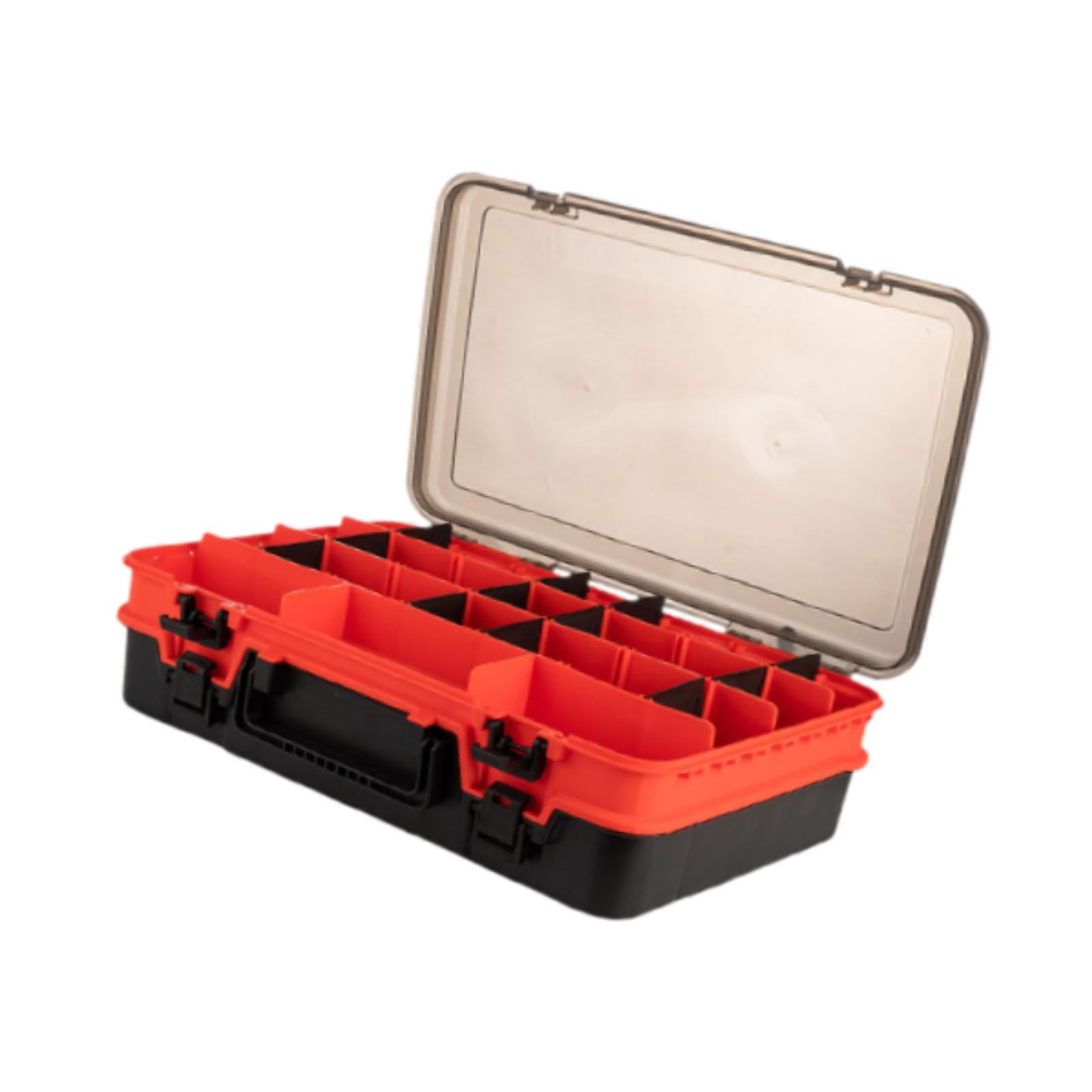 Wswqop Baits Storage Box Fishing Tackle Organizer with Removable Dividers Multifunction Orange