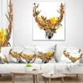 thumbnail image 4 of Designart Roe Deer with Flowers - Floral Throw Pillow - 12x20, 4 of 5