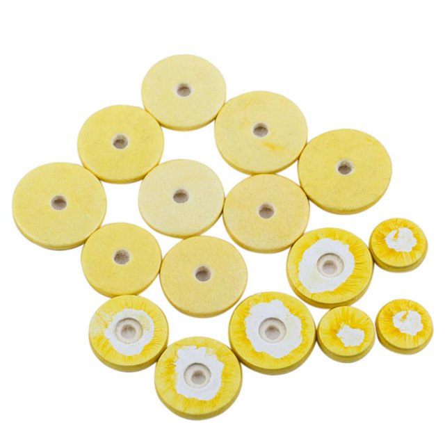 Bamboohart 16pcs/Set Flute Faux Leather Pads Professional Felt Clarinet Key Pad Replacement Yellow Durable Musical Instrument Parts