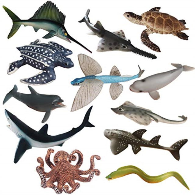 1 Set Plastic Durable Lifelike Simulation Sea Animal Adornment for Students 