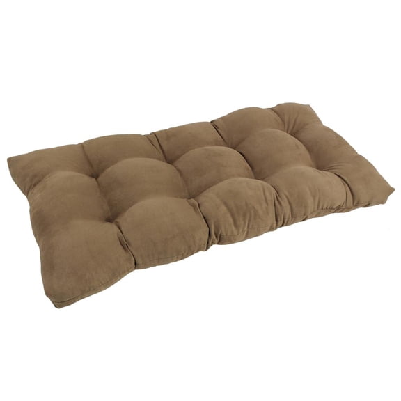 42-inch by 19-inch Squared Micro Suede Tufted Loveseat Cushion - Java