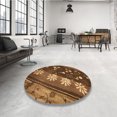 thumbnail image 4 of Ahgly Tapis d'Intérieur Lavable en Machine Carré Orange Transitionnel, 5 Pieds Carré, 4 of 7