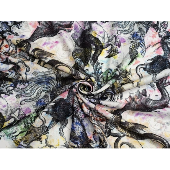 Minerva Exclusive Dantes Dreamscape Viscose Challis Fabric - per yard