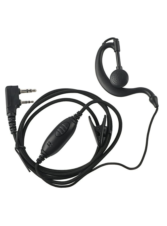 2024,K Head Radio Walkie Talkie Headset Earpiece Earphone with PTT Button(Black)
