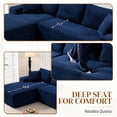 thumbnail image 6 of Aukfa 96" Cloud Sectional Sofa Deep Seat Boneless Couch Modular L-Shaped Couch, Left Chaise Corduroy Sofa for Living Room, Blue, 6 of 8