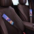thumbnail image 3 of Chririnla Seat Belt Shoulder Strap Covers Reduce Shoulder Pressure Car Seat Belt Pads Polyester Soft, Suitable for SUV Truck, Purple Octopus Beach Print, 3 of 8
