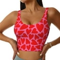 thumbnail image 3 of Goofa Love Heart Printed Sports Bras for Women, High Impact Running Bra Workout Crop Tank Tops Longline Sports Bra Push up-, 3 of 9