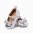 thumbnail image 2 of KPOPLK Baby Girls' Flats Bowknot Non-Slip Toddler Girls Dress Shoes Princess Wedding Shoes Ballet Flats for Girls Size 4,Silver, 2 of 6
