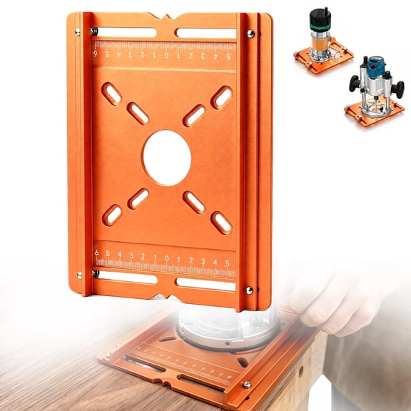 Cutting Machine Base Plate with Dual Scale, with Side Rails Routers Template Stable for Woodworkers, Makers