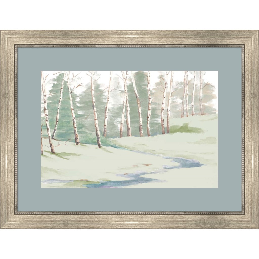 Winter Landscape Framed Art with Champagne Silver Frame