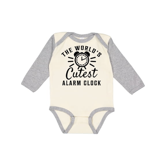 Inktastic The Worlds Cutest Alarm Clock Boys or Girls Long Sleeve Baby Bodysuit