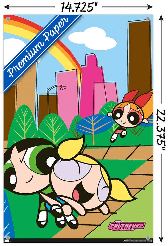 The Powerpuff Girls - Group Park Wall Poster with Pushpins, 14.725" x 22.375"