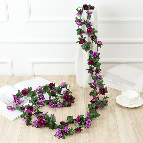 Multicolor Peony Flower Garland | Artificial Silk Hanging Vine with Ivy Leaves | 96-Inch Wedding Arch Decor for Parties, Walls & Tables