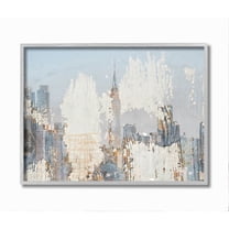 Stupell Industries Urban Distressed New York City Skyline Framed Wall Art Design by Irena Orlov, 16" x 20", Gray Framed
