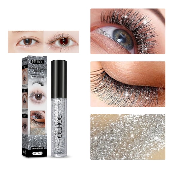 Glitter Diamond Mascara - 1 Mascara, Broken Mascara Fairy Lengthening Encryption Not Curling Slender Mascara Makeup Wedding, Easter, St. Patrick'S Day, Wedding, Mascara, Paste Eye Makeup Organizers