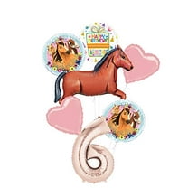 Mayflower Products Spirit Riding Free Party Supplies 6th Birthday Brown Horse Balloon Bouquet Decorations