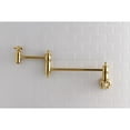 thumbnail image 2 of Kingston Brass KS3102AX Restoration Wall Mount Pot Filler Kitchen Faucet, Polished Brass, 2 of 5